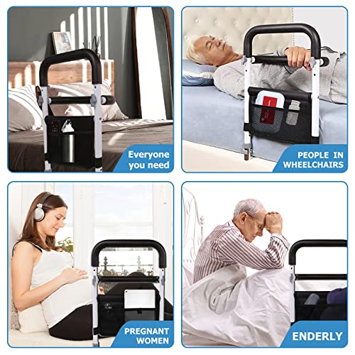 Mpinoi Double Bed Assist Rails For Elderly Adults Safety - Bed Side Rail Fall Prevention Guard For Seniors Height Adjustable Fits Medical Bed,Queen,Twin,King,Full Bed #TOP4
