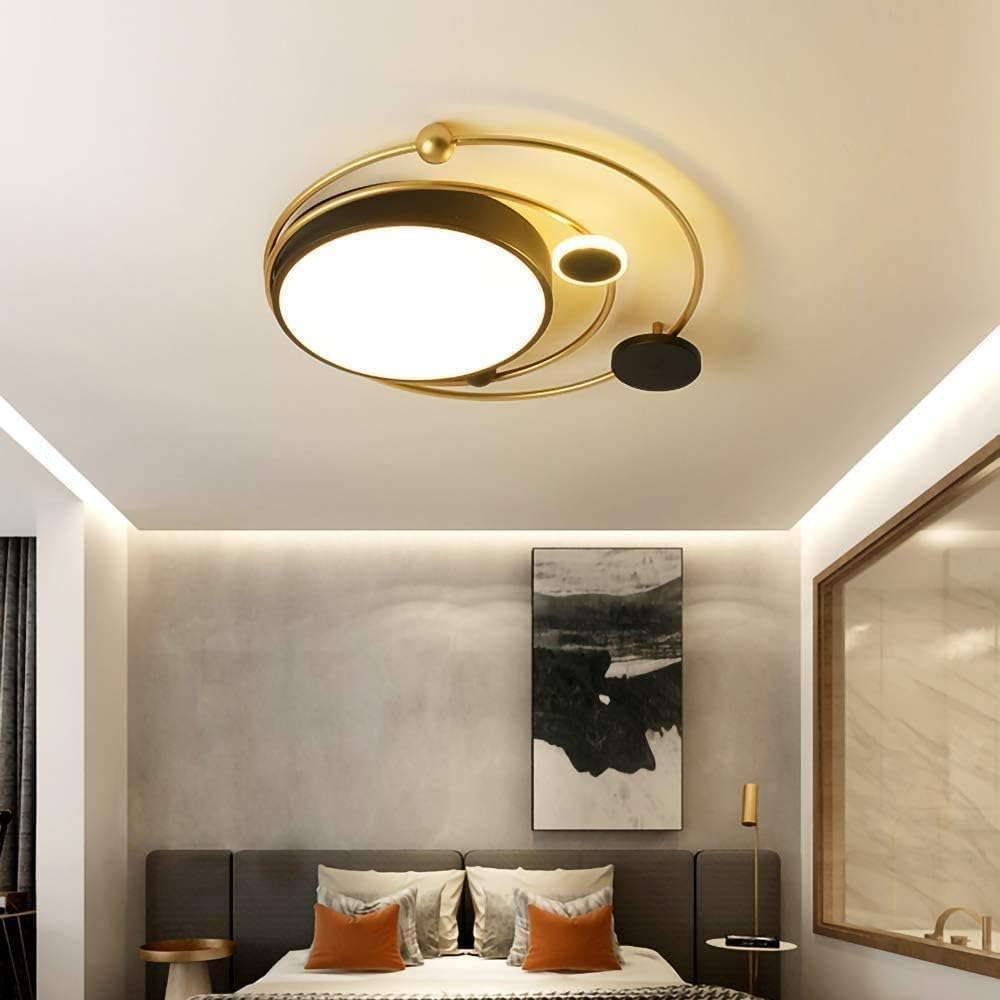 Bracket Light Dimmable Led Ceiling Light - Metal Ceiling Lamp with Remote Control Blackd Ceiling Lighting Fixture,Hanging Light Fixture
