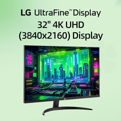 Image of LG 32 inch Ultrafine 4K UHD (3840 x 2160) Computer Monitor, HDR10, 90% DCI-P3, Dynamic Action Sync, OnScreen Control, Built-in Speakers, Black Stabilizer, Flicker Safe, Tilt Adjustment