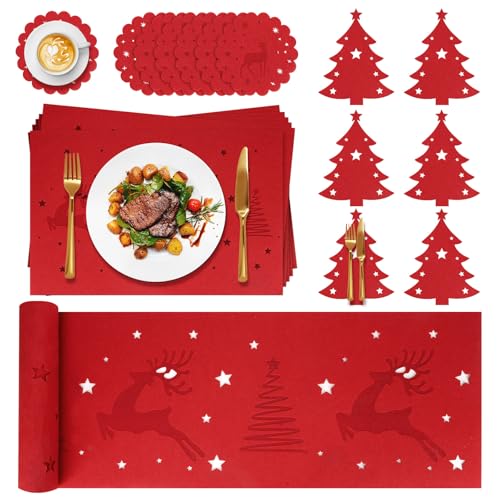 Tarklanda 19 Stück Weihnachtsläufer Set, Tischset...