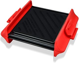 2Pcs Grilling Prep and Serve Trays, Rapid Heating Barbecue Trays for Microwave Oven Ideal for Crispy Bacon Steaming Broccoli Heating Leftovers Thawing Meat 12x12cm
