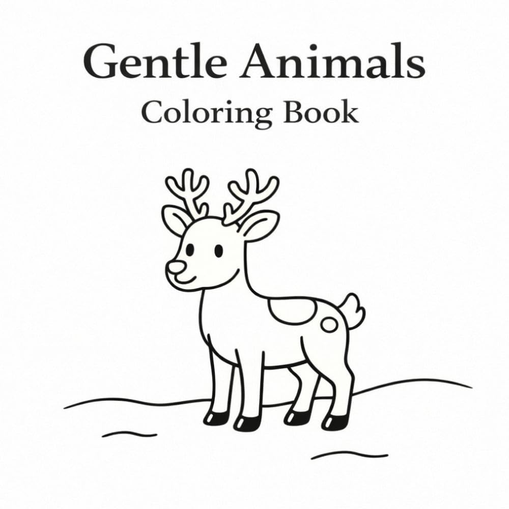 Gentle Animals Coloring Book: Simple, calm animal pages for relaxed coloring (Quiet Creatures)
