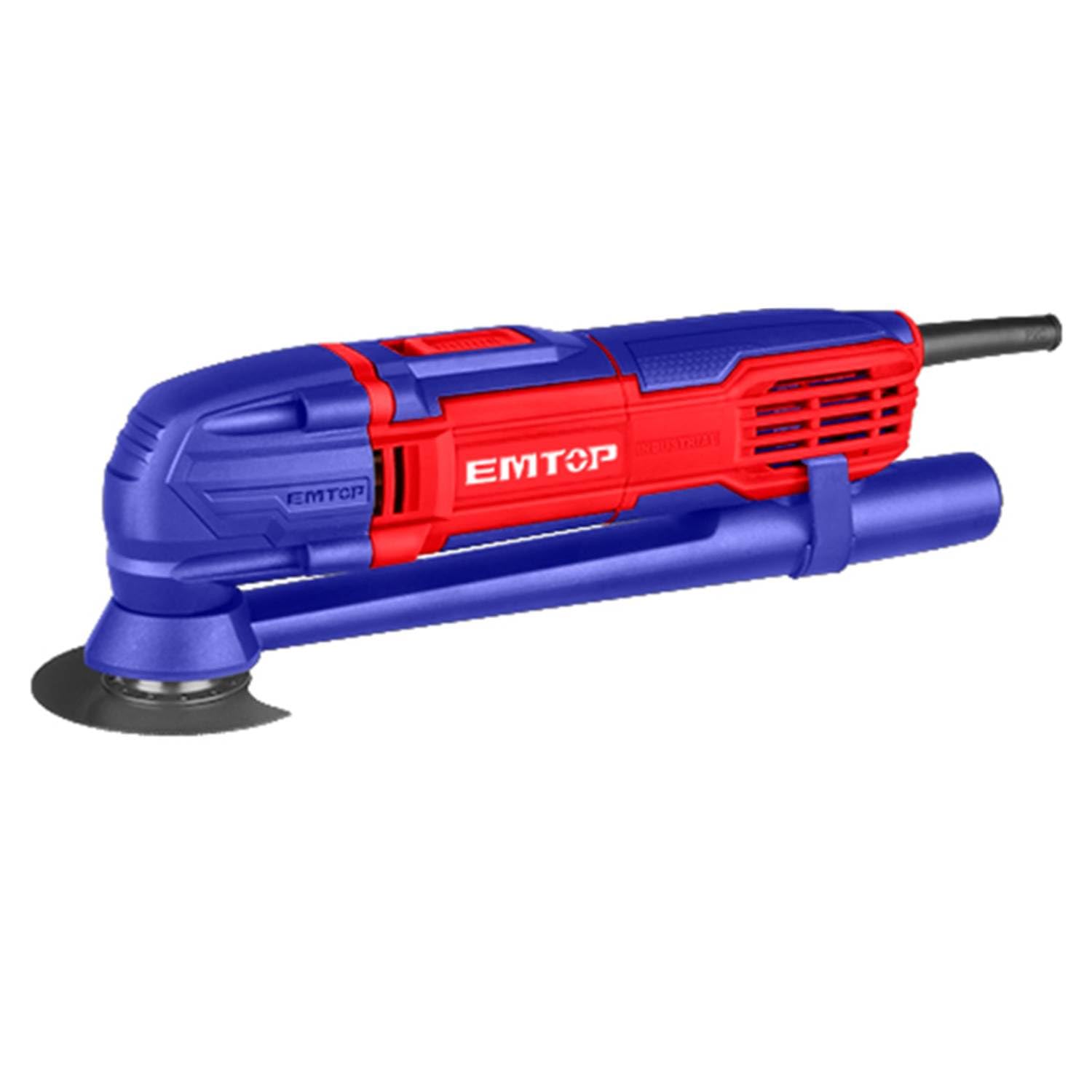 EMTOP - Multiherramienta Oscilante Eléctrica | 300 W | 220-240 V | 10000-20000 RPM | Incluye 6 Accesorios | Para Cortar, Lijar y Raspar Madera, Metal y Plástico | Diseño Robusto