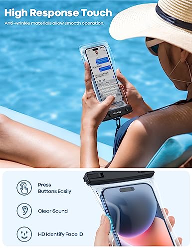 Image of Lamicall Waterproof Phone Pouch Floating - Soft Click, IPX8 Water Proof Cell Phone Protector for iPhone, for 4-7 inch, 2 Pack