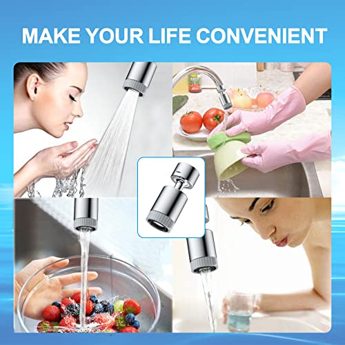Kitchen Faucet Aerator,Srmsvyd 360° Swivel Super Wide Angle 2 Water Outlet Modes Kitchen Sink Sprayer For Batroom, Washbasin & Kitchenroom.(360°) #TOP4