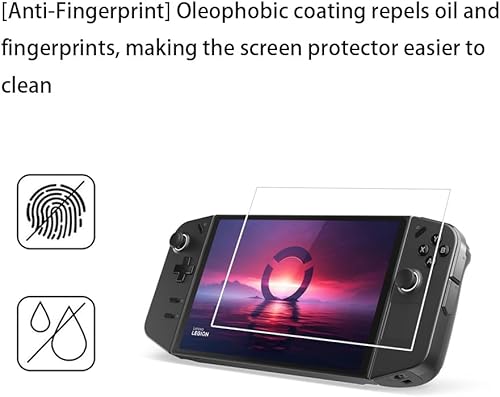 Miniatura 4 de Walieoka - Protector de pantalla compatible con Lenovo Legion Go, película protectora de vidrio templado de dureza 9H, resistente a los arañazos,