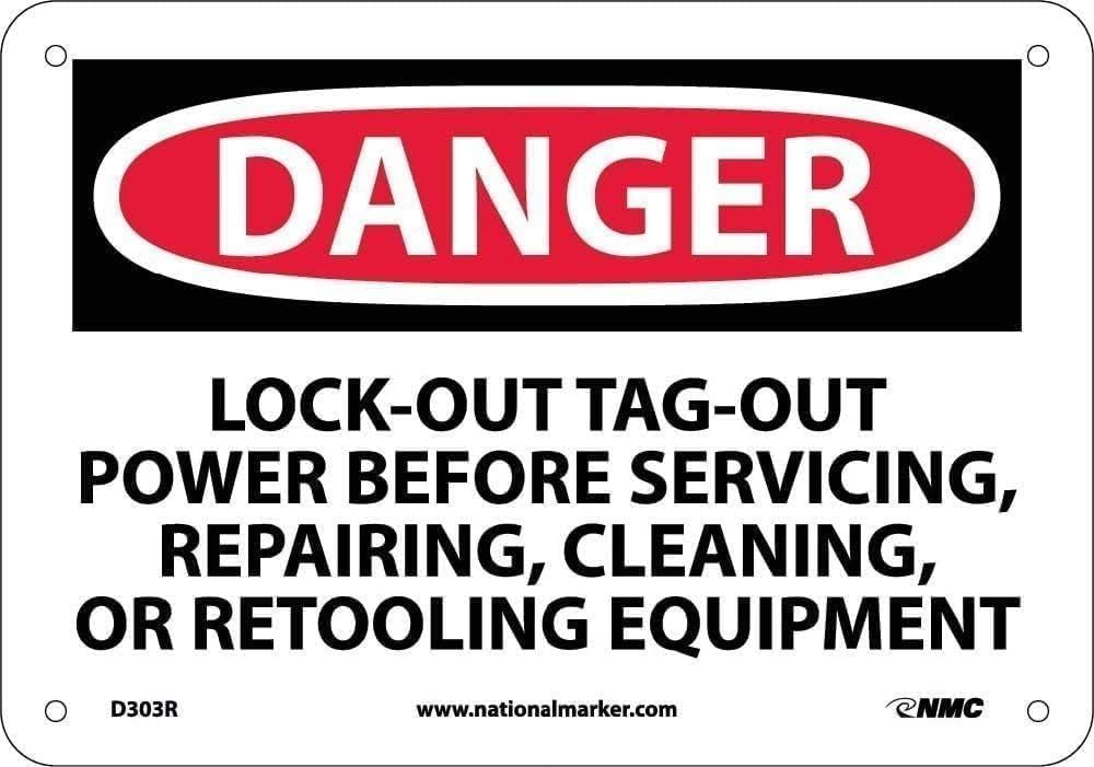 National Marker (Danger: Lock-out/Tag-out Power...) Signs L x W: 7 x 10in. (D303R)