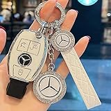 HSGSIS for Mercedes Key Fob Cover, 3 Buttons TPU Key Fob Protector with Key Chain, Compatible with Mercedes Benz A B C E G K R S Class AMG