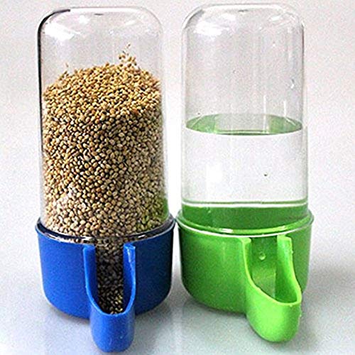Bird Feeder Good for Birds Food & Water Plastic Feeder (2Pcs Set) Good for Canay Finch Lovebirds Budgerigars Sparrow & Dove