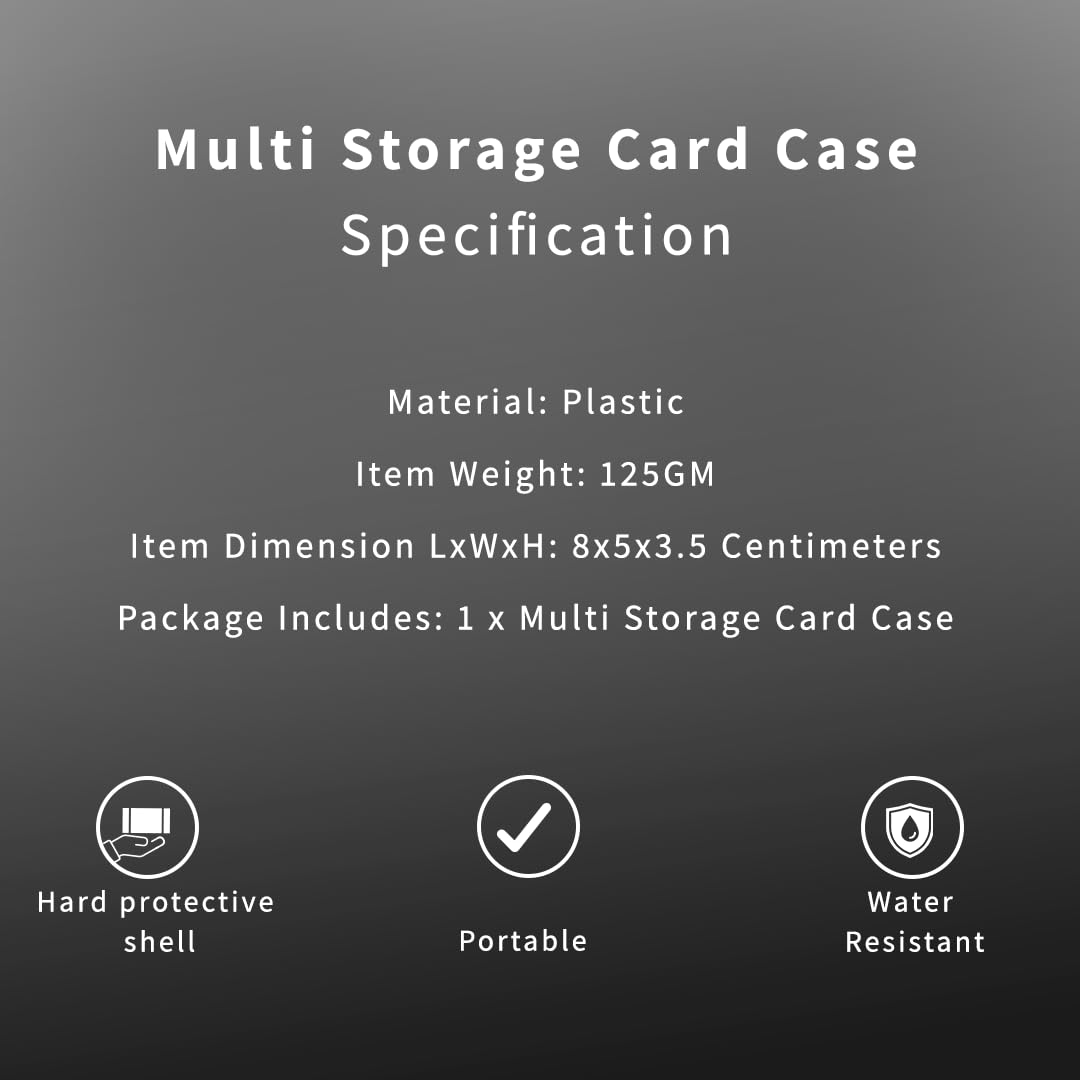 Photovision Pro Memory Card Case | Shockproof & Waterproof Storage Box for SD Card, Micro SD, CF Card & TF Card | Durable Portable Travel Carrying Case Organizer for Photography, Videography 3