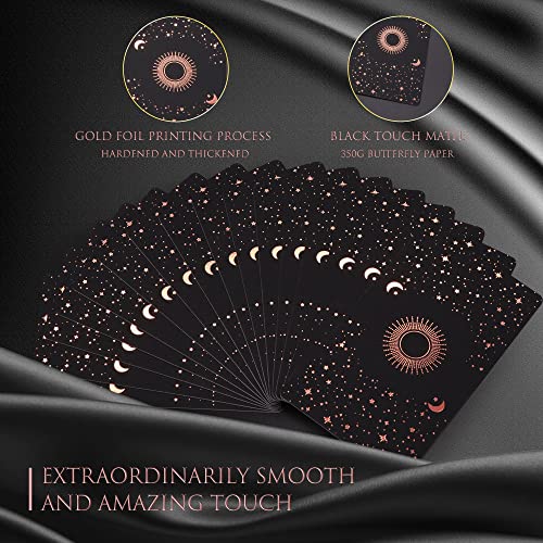 ACELION Original Tarot Card Set with Guide, 78 Pieces of Tarot Cards with Gold foil on The Surface， Fortune-Telling Game
