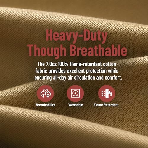 Image of SRsafety Hi Vis FR Shirts for Men,7.0oz Long Sleeve FR Work Shirts,100% Cotton High Visibility Fire Shirt