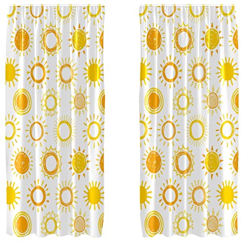 Paneles para decoración de dormitorio y cortinas de sol amarillo de 55 x 84 2