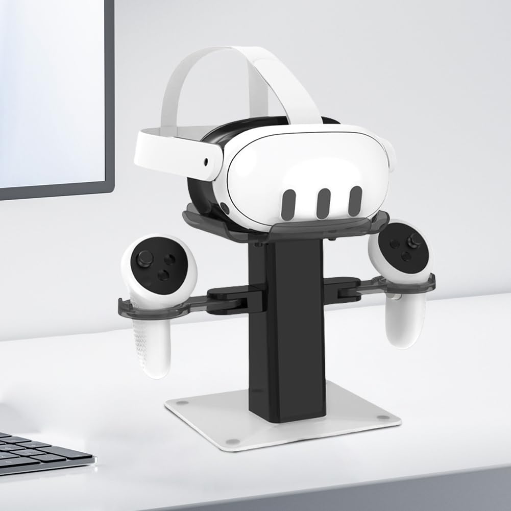 VR Ladestation mit RGB-Beleuchtung für Quest 3S, Headset-Ständer und Controller-Halterung