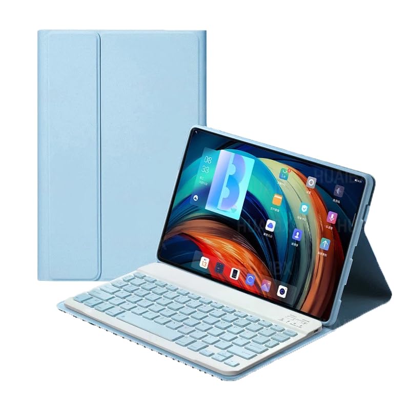 Apple iPad 9. Nesil 10.2" 2021 Uyumlu Kablosuz Klavyeli Kılıf, Mobax, A2602 A2603 A2604 A2605, Mavi