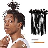 Coriario 8 inch Loc Extensions Human Hair 10 Locs 0.4cm Real Human Hair Dreadlock Extensions for Wom