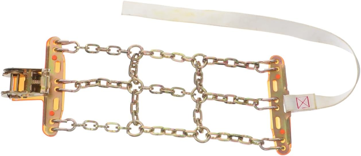 SECFOU Steel Tire Chain Anti-skid Snow Chain for Cars Outdoor Winter Accessory Easy Installation No Jack Needed Emergency Road Safety