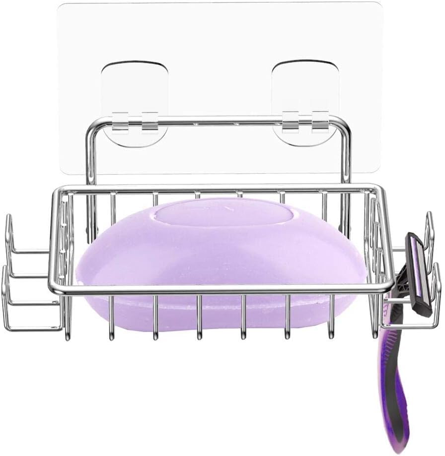 Reviews de Jabonera para Regadera favoritos de las personas. 43 Timotech Jabonera para Pared de Baño con 4 Ganchos, Jabonera Autoadhesiva de Acero Inoxidable para Regadera, Sin Taladrar, Soporte de Jabón para Baño (Plata)