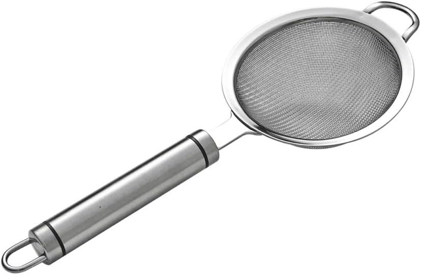 Flour Sieve, Fine Mesh Kitchen Sifter Filter Screen Stainless Steel Colander For Food Oil Tea Fruit Juice Sugar Flour (Size : 32.5×16.5×7cm)