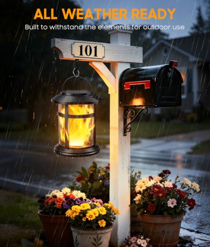 2-Pack BONLION Solar Flickering Flame Hanging Lanterns $12.30 ($6.15 each) - image 5
