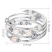 Beaded Pearl Bangle Wrap Bracelet - Fashion Bohemian Jewelry Multilayer Charm Bracelet with Thick Silver Metal Beads, Gift For Women(White Turquoise)
