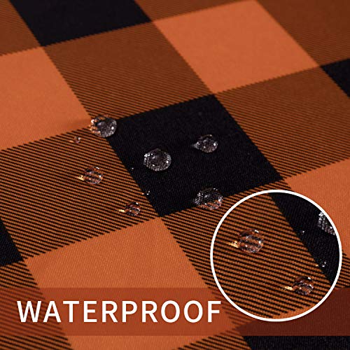 LUSHVIDA Halloween Checkered Square Rectangle Table Cloth – Washable Water Resistance Microfiber Plaid Tablecloth Decorative Table Cover for Picnic Banquet Party Kitchen Dining Room, 150 GSM - Thumbnail 4