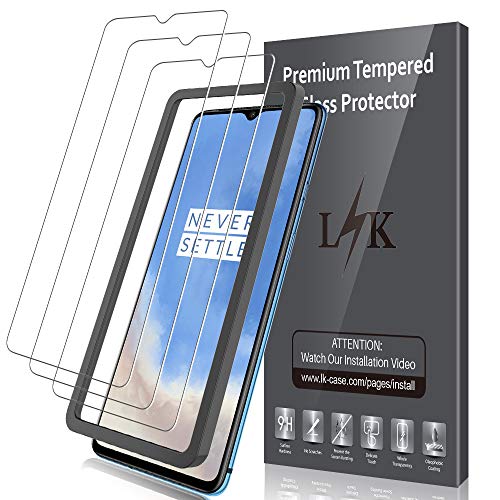 LK [3 Pack Pellicola Protettiva per OnePlus 7T, [Installazione Semplice Cornice allineamento] Vetro Temperato Protezione Schermo [Anti-Scratch] Screen Protector