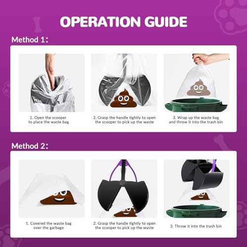 Image of Pooper Scooper, Foldable Dog Pooper Scoops with Durable Spring, Easy Handle Pet Pooper Scoopers for Dogs and Cats, Non-Breakable Poop Pick Up Tool for Grass and Gravel Pick Up