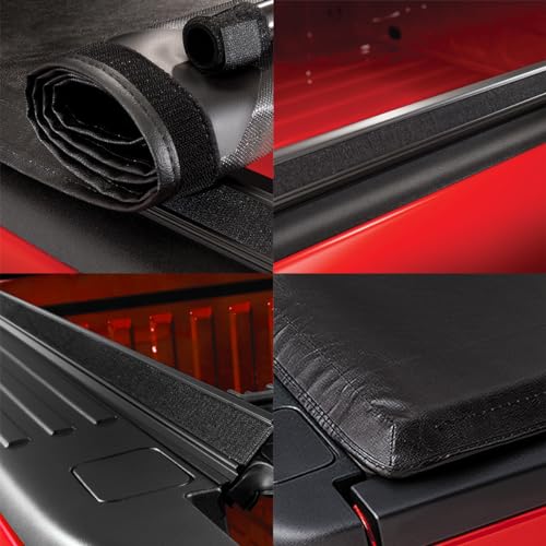 D SOLUTIONS Roll-Up Truck Bed Cover Soft Vinyl Tonneau Cover Compatible with 2005-2021 Nissan Frontier 5Ft Fleetside/Styleside Bed, Black - Thumbnail 5