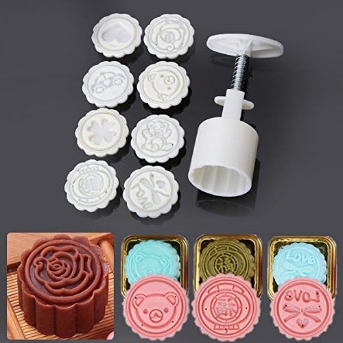 8 Styles Mooncake Mold Round Flower DIY Tool Decorate Pastry