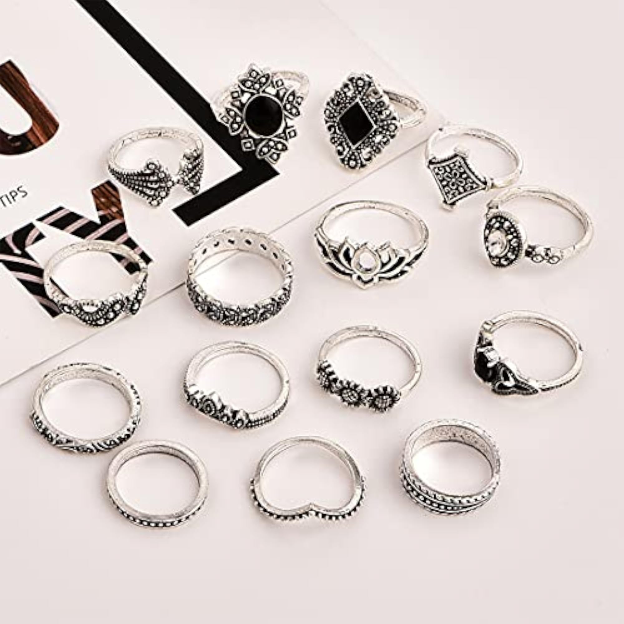 Silver Plated Rings Combo Set