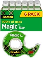 Scotch Magic Tape, 6 Rolls, Numerous Applications, Invisible, Engineered for Repairing, 3/4 x 650 Inches (6122)