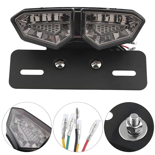 Image of Universal Led Motorcycle Tail Lamp Turn Signal Light Brake Number Plate Holder Light (Light Color- Yellow, Red) Pack of 1
