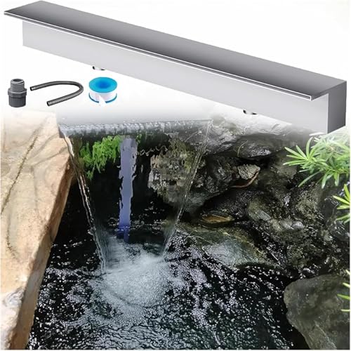 Cascata in acciaio inox per piscine e giardini all'aperto – Design durevole da parete per migliorare le caratteristiche dell'acqua