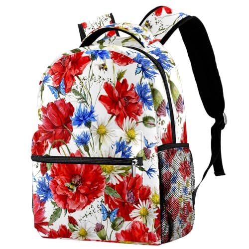 Sac de voyage décontracté coquelicot fleuri pour sorties amicales et weekends des ados