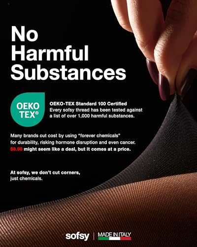 sofsy Silky-Soft Stay Up Thigh High Stockings for Women - Italian Sheer Hosiery with Non-Slip Lace Top & Reinforced Nylon2