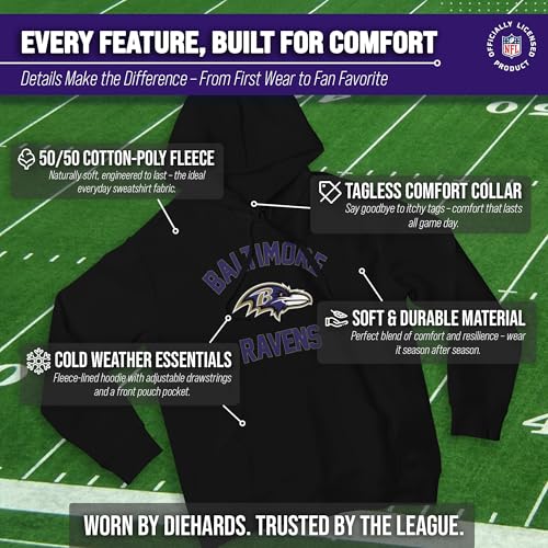 Image of Team Fan Apparel NFL Gameday Hoodie Pullover Sweatshirt for Men and Women | Officially licensed NFL Gameday fleece pullover - kangaroo pocket, ribbed cuffs, drawstring hood, unisex fit