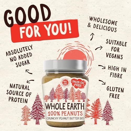 Whole Earth Organic Crunchy Peanut Butter - 6 Jars, 100% Nuts - Image 2