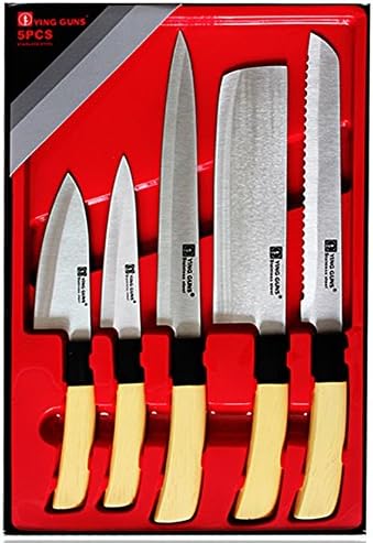 Ying Guns Sashimi Usuba Knife Stainless Steel Cutlery Chef Knives 5pcs