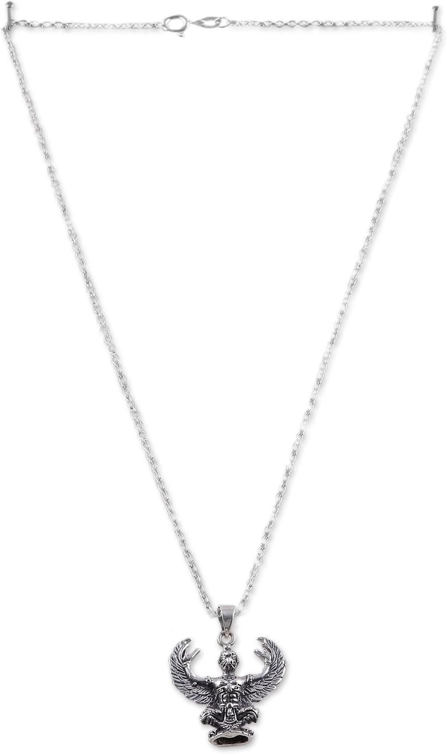 NOVICA No Stone .925 Sterling Silver Men's Pendant Necklace 'Mighty Garuda'