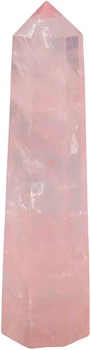 Rockcloud - Figurilla de piedra de Reiki tallada con forma de prisma facetada con punto de cristal curativo de fluorita