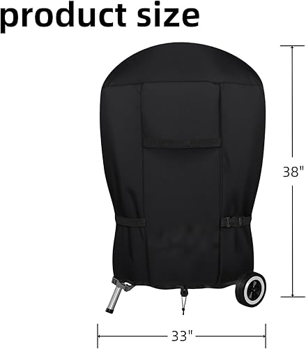 Miniatura 9 de Cubierta de parrilla de carbón, cubierta de parrilla de barbacoa para hervidor de carbón Weber, cubierta de ahumador impermeable resistente para