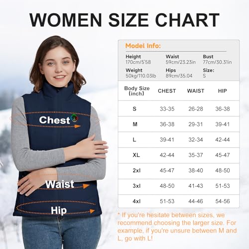 Image of KOVNLO Women's Heated Vest, (Battery Not Included) Smart Controller with Lights Out, Electric Heated Jackets
