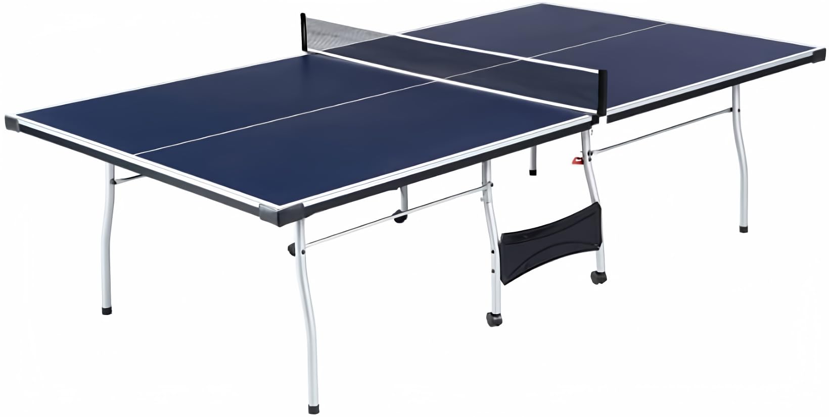 Folding Rolling Table Tennis Table Indoor Ping Pong Table with 2 Paddles 2 Balls 1 Net and Post Set Fold-Up Design 4 Wheels for Easy Movement Perfect Christmas New Year Holiday Season Gifts