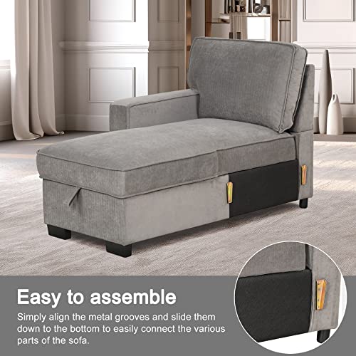 Canmov Convertible Sectional Sofa Couch, L Shaped Sleeper Sofa With Storage Chaise Convertible Sofa Bed With Reversible Chaise, Sofa Beds For Living Room 3 Piece (Gray) #TOP7
