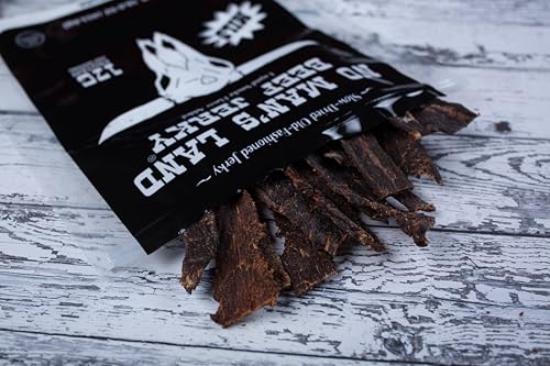 Image of No Mans Land Slow-Dried Beef Jerky | Smoked & Seasoned Jerky Strips | High Protein, Low Carb Beef Snack | Gluten Free - MILD (16oz)