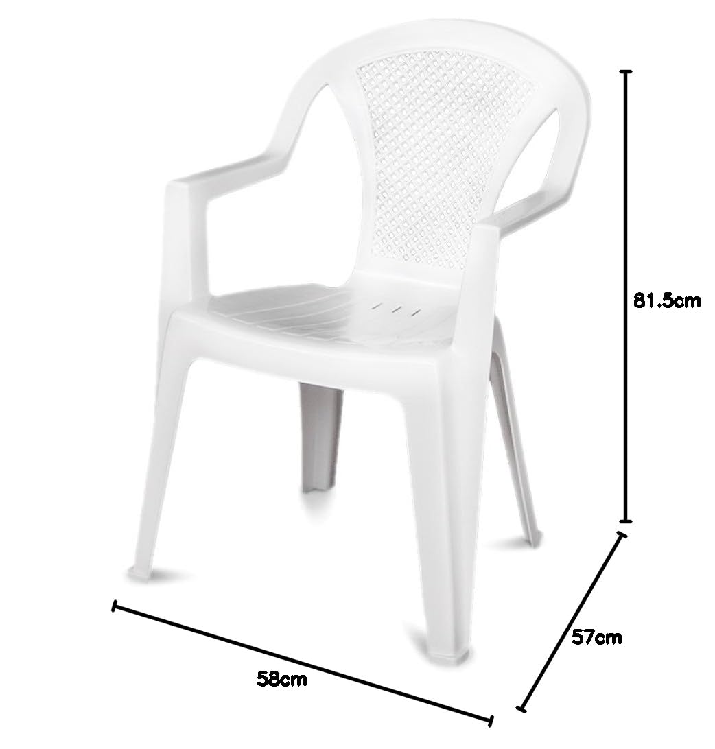 Sedia esterno resina L58.5xP57xH81.5cm bianco giardino pub ristorante ISCHIA