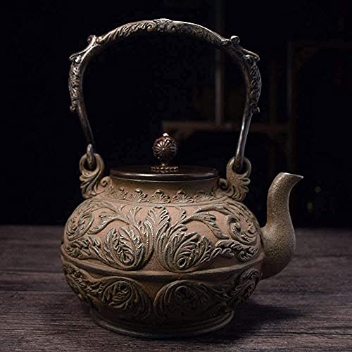AWJ Tetera de Hierro Fundido de Estilo japonés con infusor Tetera Saludable de Hierro Tetera Grande de Hierro Fundido El… - Imagen 3