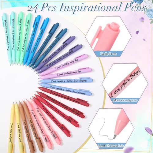 Image of Mooliwe 48 Pcs Positive Affirmation Gift Set Gratitude Notebooks with Pens Small Bags Motivational Encouragement Notepads Daily Affirmations Journal for Women Stress Relief Self Care (Watercolor)