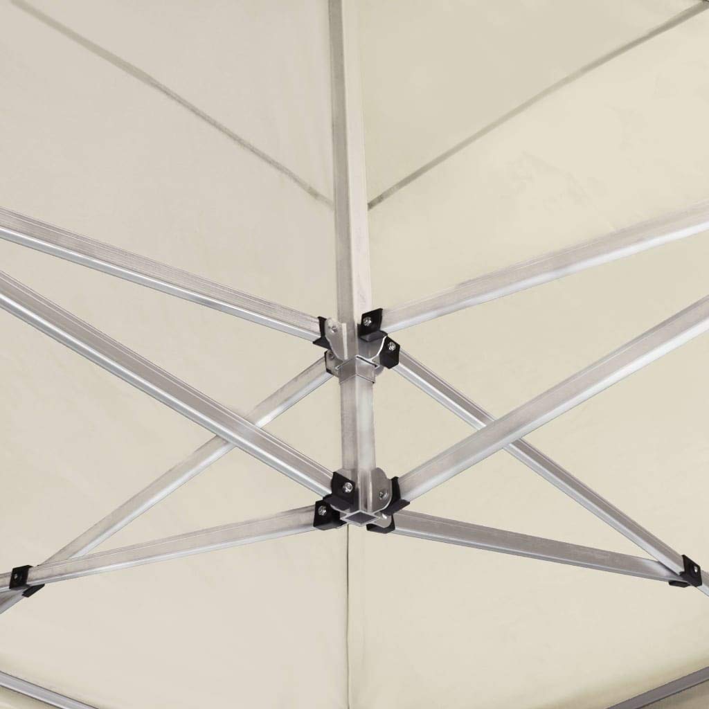 Gazebo Pieghevole 6x3m con Pareti Laterali Alluminio Crema | Ampio tendone parasole per feste in giardino ed eventi all'aperto, con pareti rimovibili e finestre trasparenti.